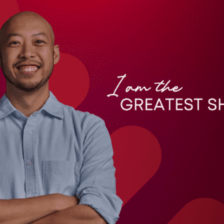 Daniel Pham, Texas Children's Pharmacist, is pictured next to text that says "I am the Greatest Showman."